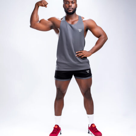 Grey Tank Top & Black Shorts