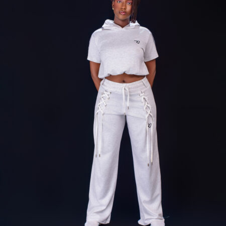 Short- Sleeve Hoodie and Laced Joggers
