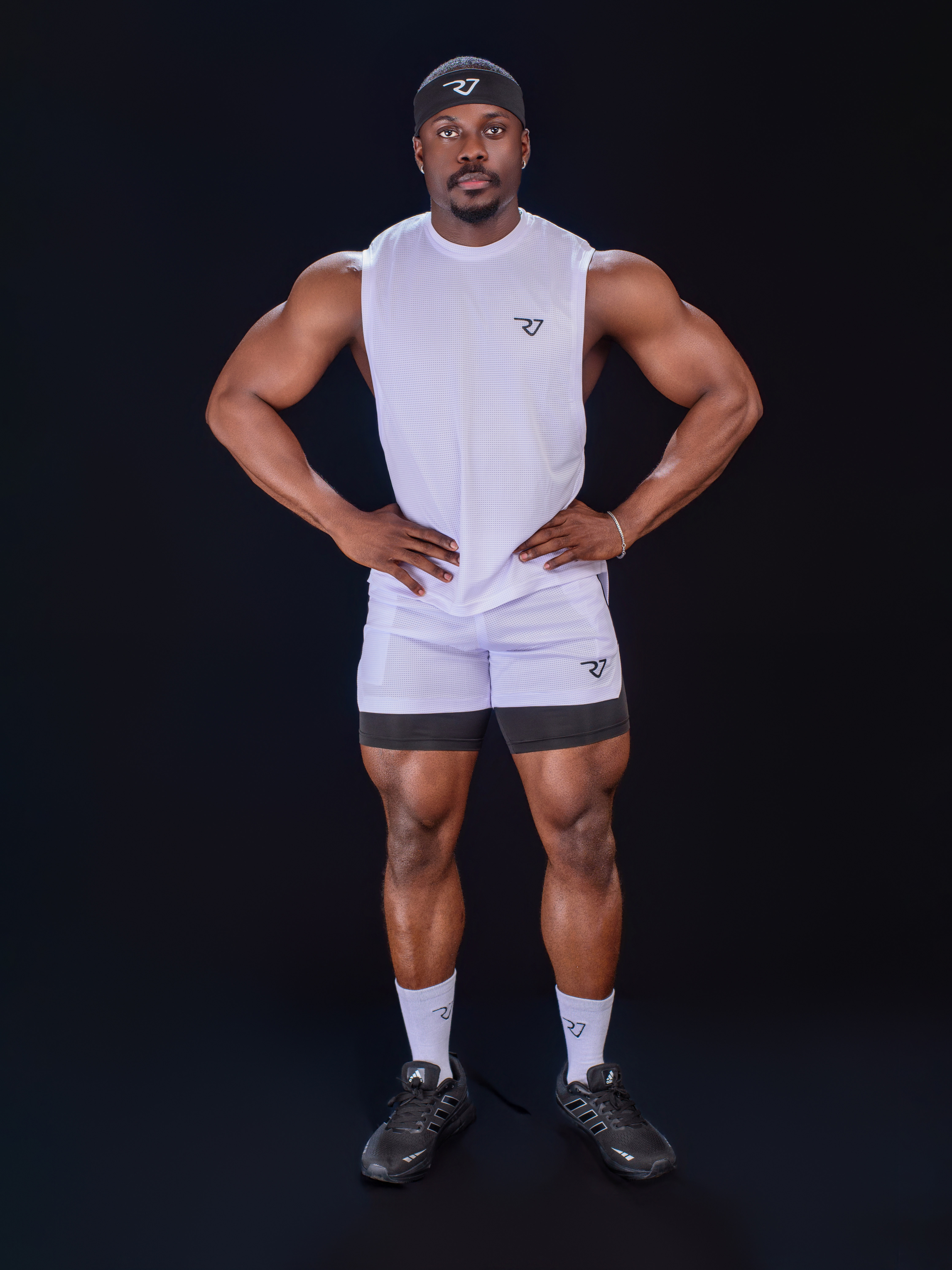 Top, shorts and compression tights
