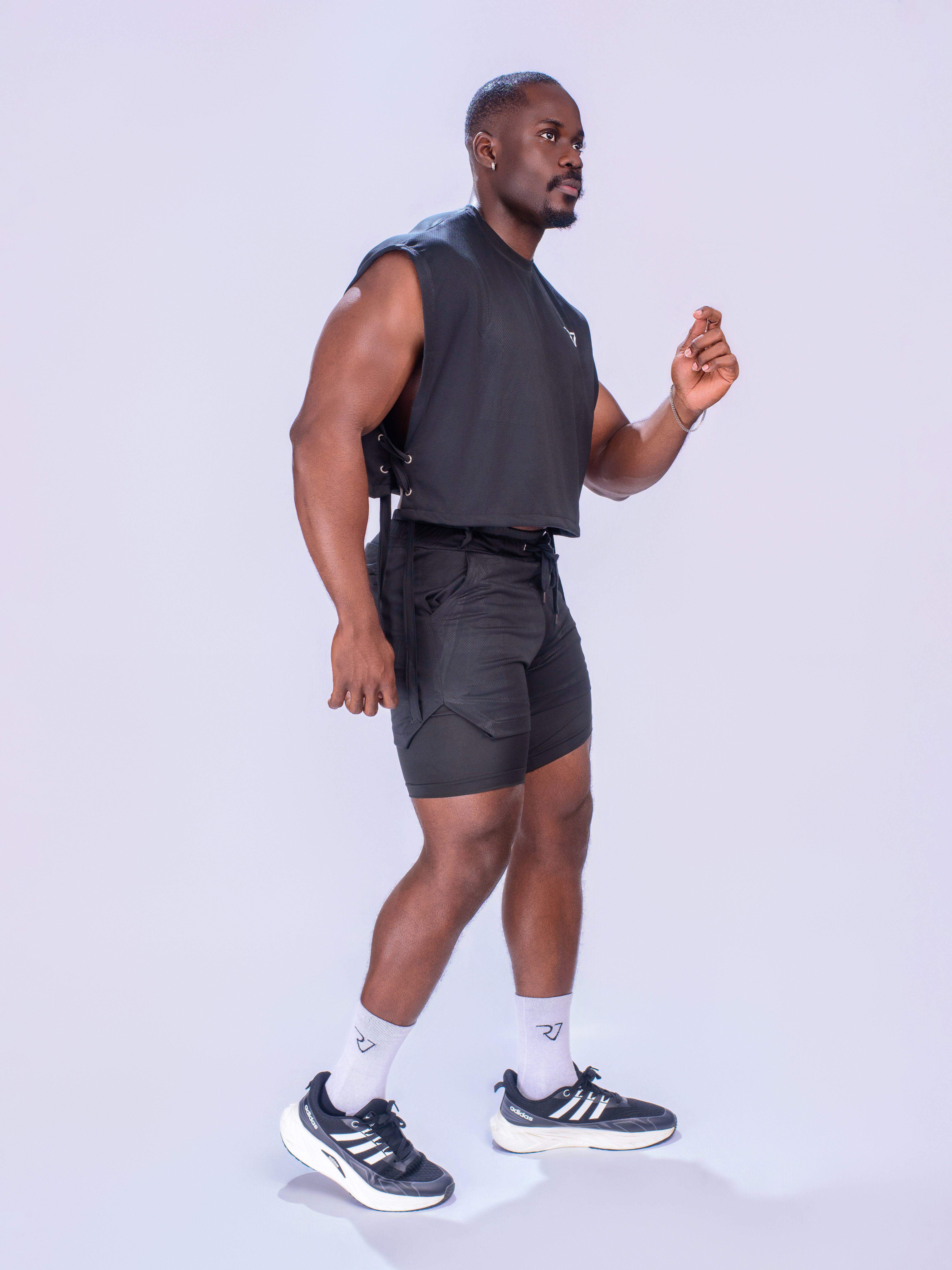 Men Cropped top and compression shorts - Image 2