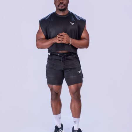 Men Cropped top and compression shorts