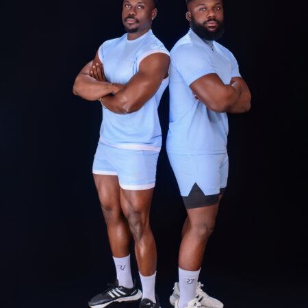 Blue top and short