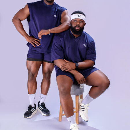 Navy blue top and shorts