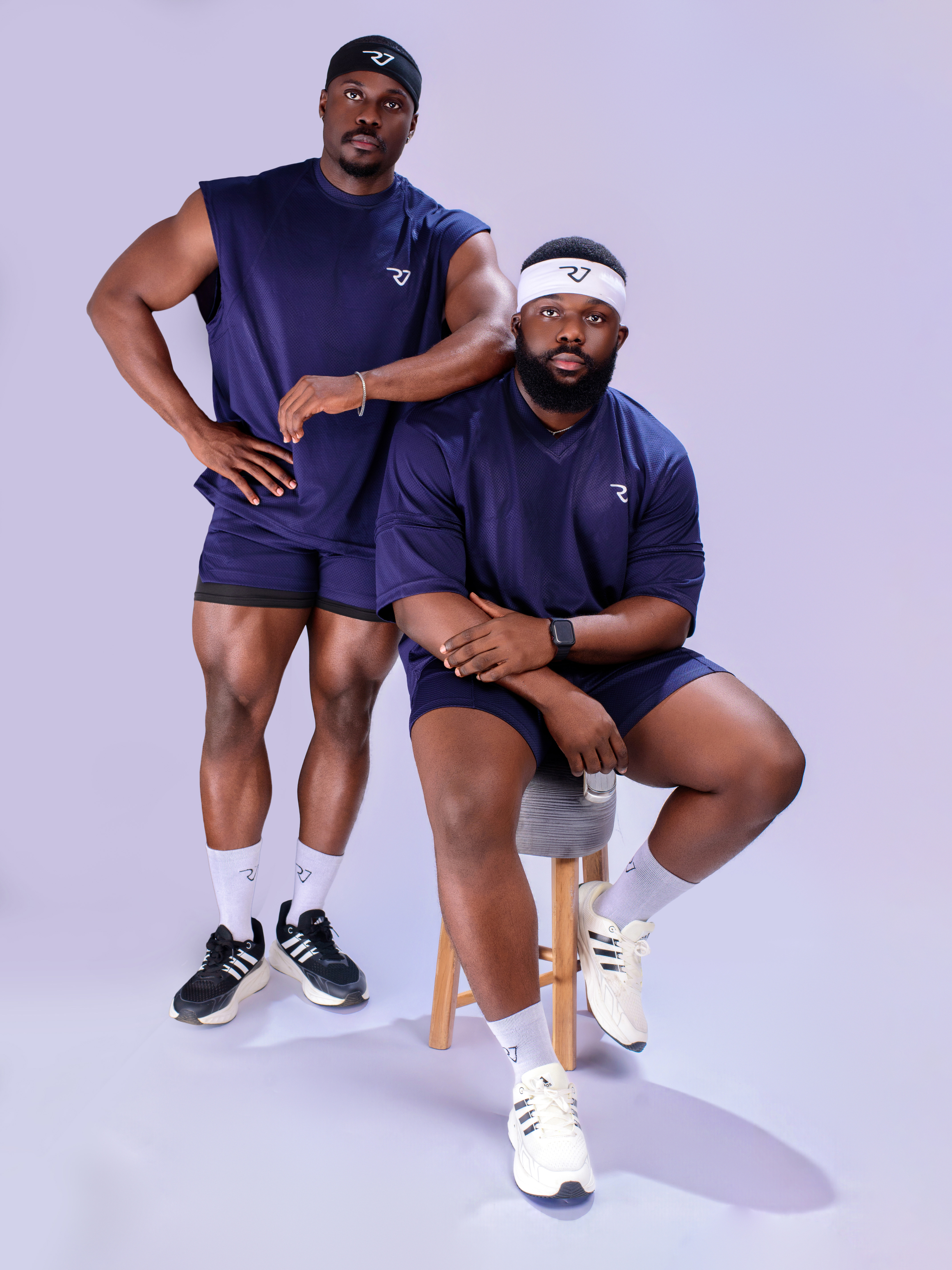 Navy blue top and shorts