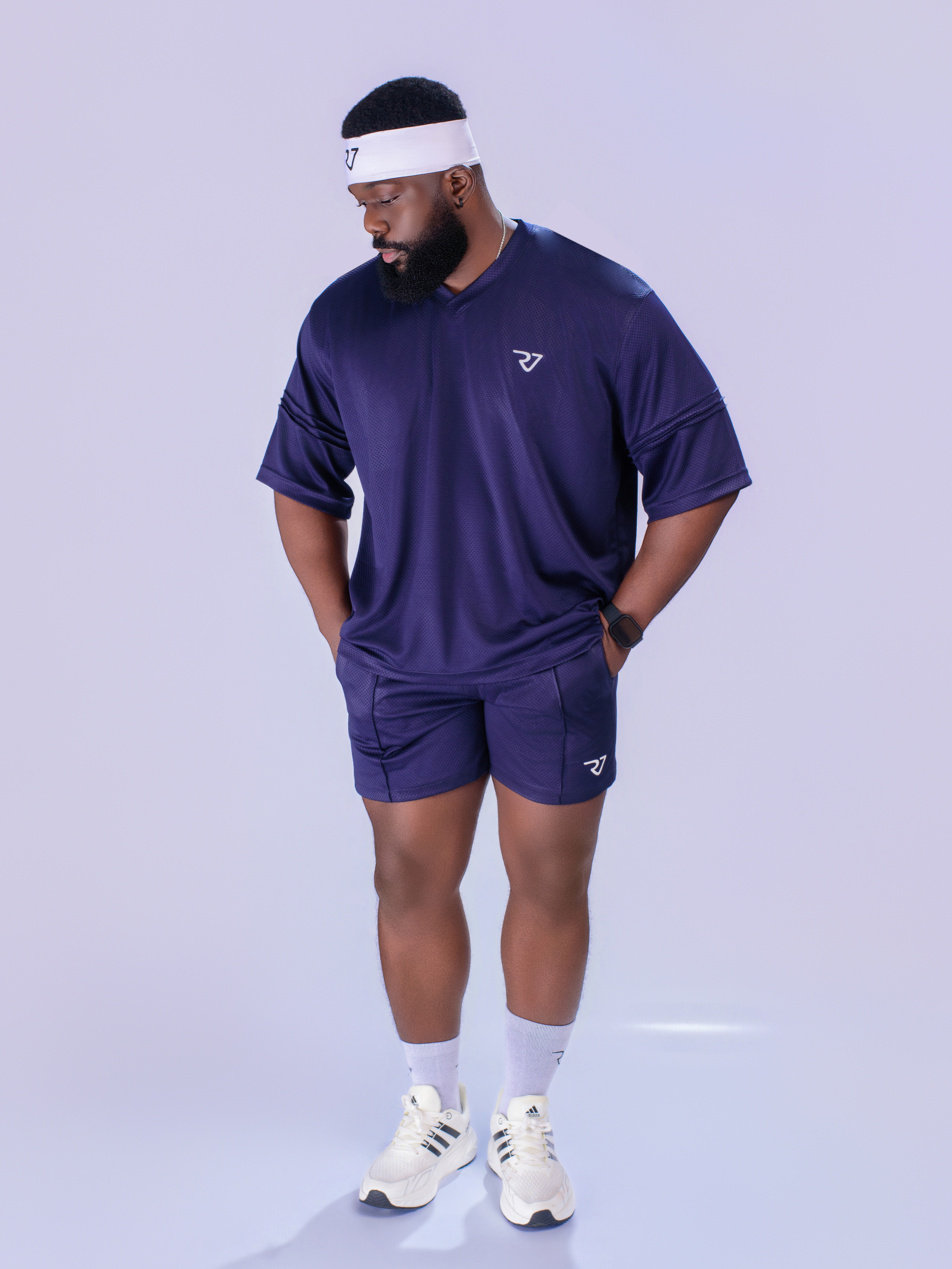 Navy blue top and shorts - Image 4